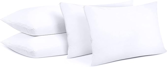 Utopia Bedding 80 Pack Waterproof Pillow Protectors with Zipper Standard Size (White), Bed Bug and Dust Mite Proof Pillow case Covers, Moisture Wicking Pillow Encasements 20 x 26 Inches