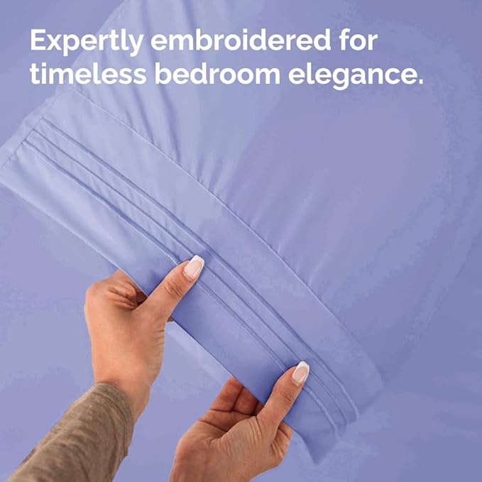 Standard Pillow Cases Set of 2 - Ultra-Soft Hotel Quality Pillowcase Covers - Comfy & Wrinkle Free - Stain and Fade Resistant - Machine Washable Pillow Protectors - 2 Piece Set - Standard Lavender