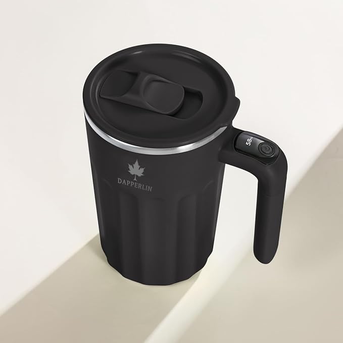 Drink Stirrer,Self Stirring Mug,Self Stirring Coffee Mug,Suitable for Coffee, Milk, Cocoa and Other Beverages (Black, 12 Ounces)