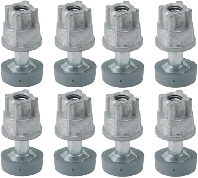 Soro Essentials- Set of 8 Stainless Steel Foot and 3/8"-16 Threaded Insert Wire Shelving Unit Post Leveler - Leveler for Wire Shelving Rack for Kitchen Storage for Precise Height Adjustments