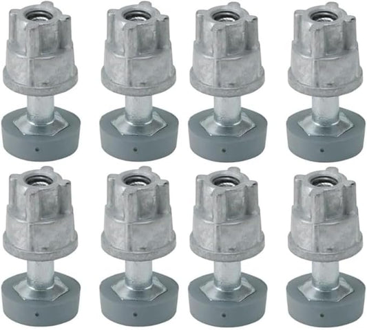 Soro Essentials- Set of 8 Stainless Steel Foot and 3/8"-16 Threaded Insert Wire Shelving Unit Post Leveler - Leveler for Wire Shelving Rack for Kitchen Storage for Precise Height Adjustments