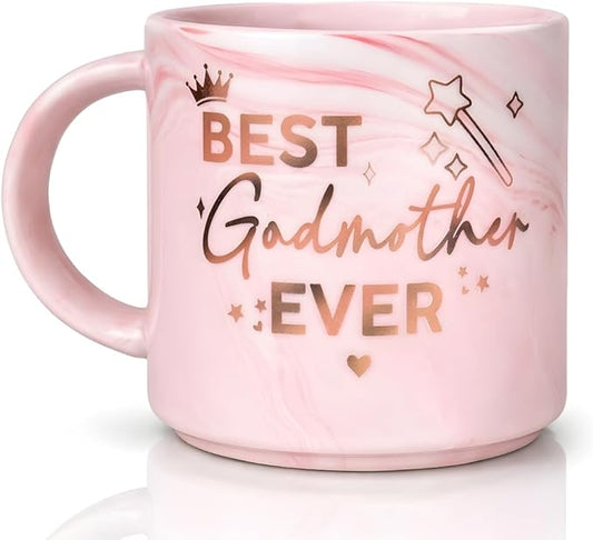 Godmother Mothers Day Gifts, Thoughtful Mothers Day Gifts for Godmother, Godmom Marble Mug 13oz, Ceramic Godmothers Gift for Godmothers Gift Proposal, Birthday, Christmas and Pregnancy Announcement