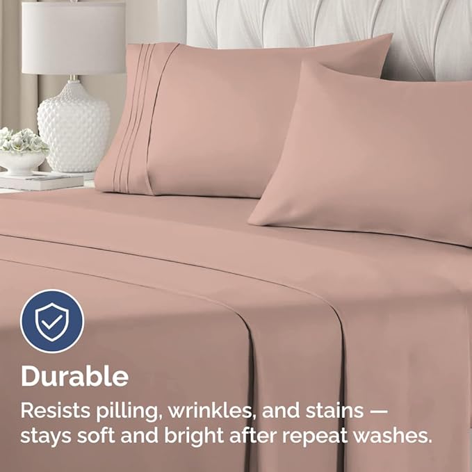 King Standard Pillow Cases Set of 4 - Soft Hotel Quality Pillowcase Covers - Comfy Bedding for Women, Men, Kids & Teens - Machine Washable Pillow Protectors - 4 Piece Set - King Standard Size Mauve