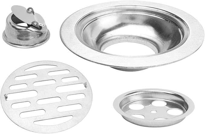 Odor Proof Floor Drain 4 Inch, Round Shower Drain Backflow Preventer, Quick Drainage Design, Stainless Steel