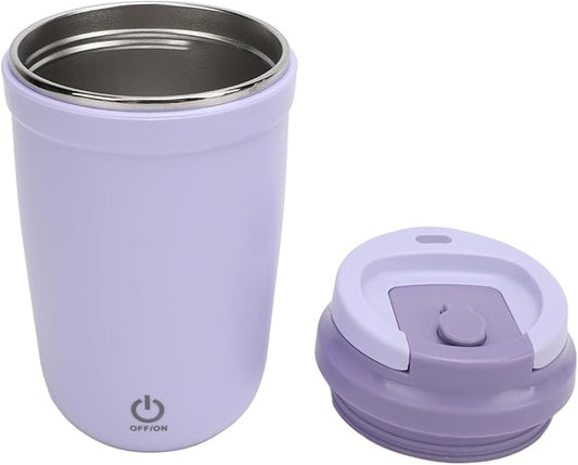 Alomejor Alomejor IP6 Self Mixing Cup Magnetic Rotator USB Rechargeable Auto Stir Coffee Mug 350ml for Travel (Green) (Purple)