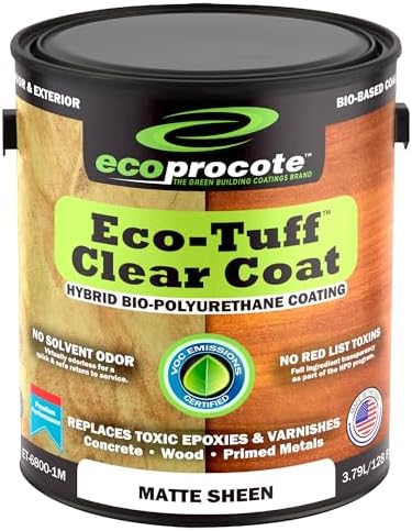 Eco-Tuff Finish Polyurethane Clear Coat - Non-Toxic Wood, 1 Gallon, Matte