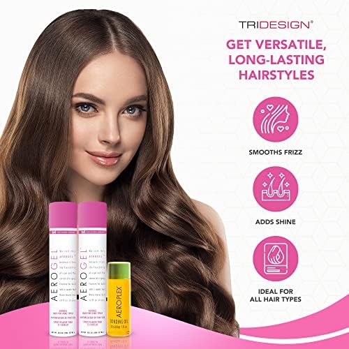 TRIDESIGN Aerogel Hairspray Aeroplex Bonding Oil Bundle -10.5oz, 1oz -3Pack