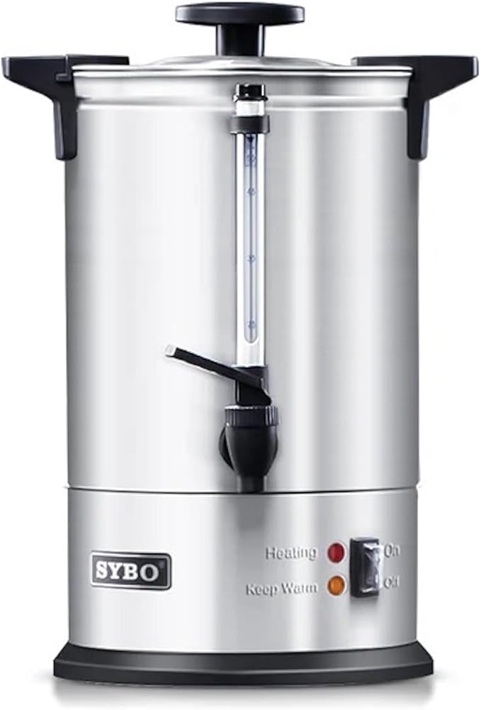 SYBO SR-CP Commercial Grade Stainless Steel Percolate Coffee Maker Hot Water Urn for Catering, 120-Cup 18 L, Metallic