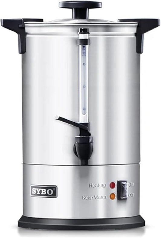 SYBO SR-CP Commercial Grade Stainless Steel Percolate Coffee Maker Hot Water Urn for Catering, 120-Cup 18 L, Metallic