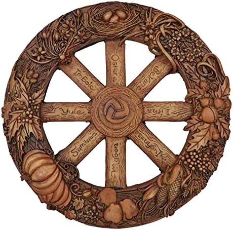 Ebros The Sabbats Wheel of The Year Wall Plaque Featuring Eight Pagan Festivals Sabbats By Maxine Miller