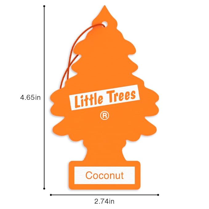LITTLE TREES Car Air Freshener | Hanging Tree Provides Long Lasting Scent for Auto and Home | 24 Air Fresheners |Coconut