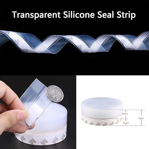 Betlex Door Tape for Seal Strips for Home Gap Sealer Silicone Sound Proof, Insect, Window Weather Stripping Tapes Sealing Sticker Seal Strip (2 Meter, 45 mm)
