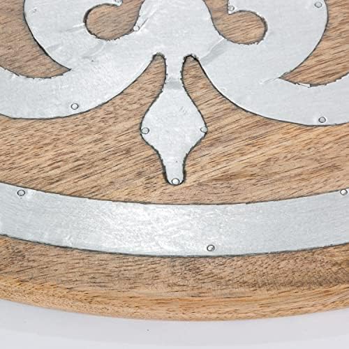 22-Inch Diameter Metal-Inlaid Wood Heritage Lazy Susan