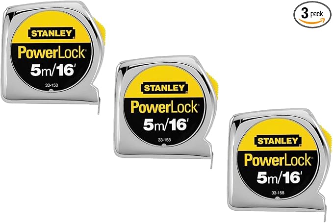 Stanley 33-158 Measuring Tape, 16 Ft L Blade, 3/4 Inch, 3 Pack