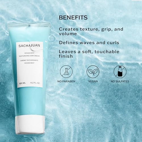 SACHAJUAN Ocean Mist Texturizing Hair Cream, Builds Texture, 4.2 oz