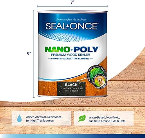 Seal-Once Nano+Poly Wood Sealer and Waterproofer, Black, 1 Gallon