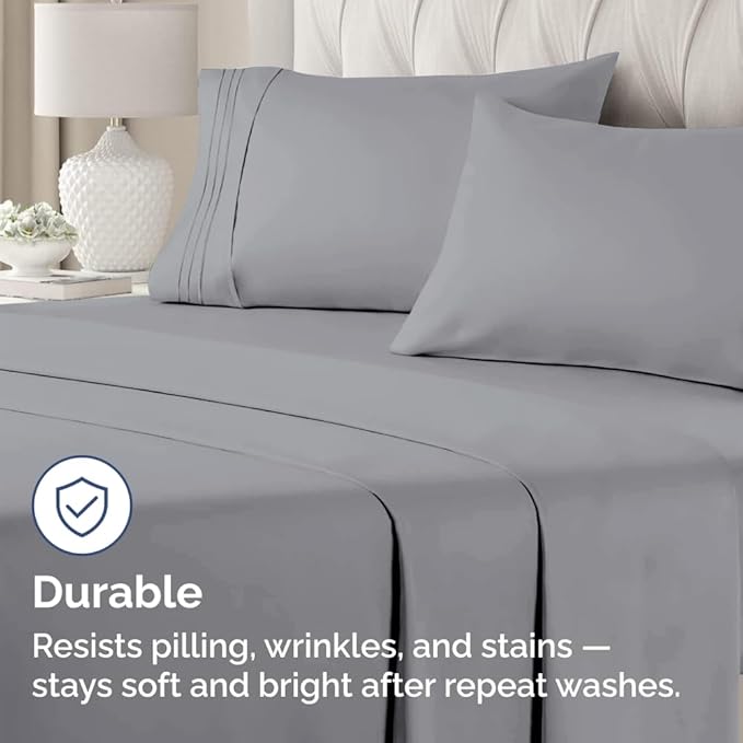 King Standard Pillow Cases Set of 4 - Soft Hotel Quality Pillowcase Covers - Comfy Bedding for Women, Men, Kids & Teens - Machine Washable Pillow Protectors - 4 Piece Set - King Standard Steel Blue