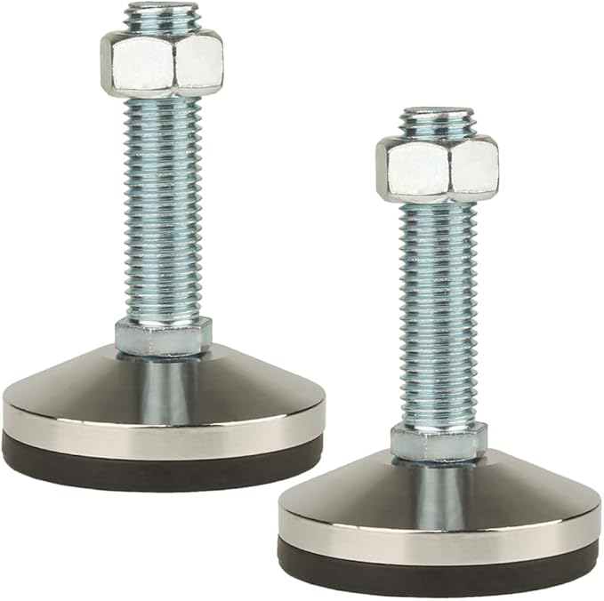Heavy Duty Leveling Screw Leg,Leg Leveler 3.94" Dia Base,Adjustable Leveling feet M24 Thread, 4800 Lb Capacity,Capacity for Workbench, Machine, Cabinet, (D100xM24x100,2 Pcs,Black)