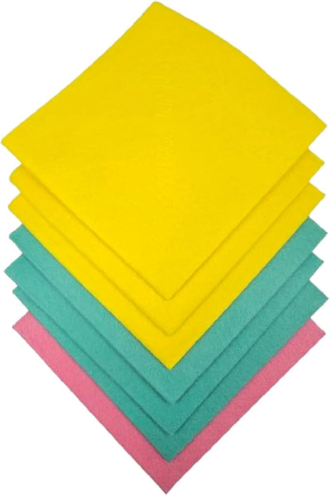 Nonwoven Dishcloth 7-Pack, Viscose Rayon Cleaning Cloths 15 x 15 Inches, Reusable Kitchen Wipes for Dishes, Counters & Home Cleaning, Made in Korea