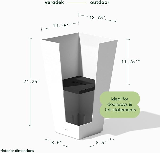 Veradek V-Resin Indoor/Outdoor Taper Planter (24 inch, White)