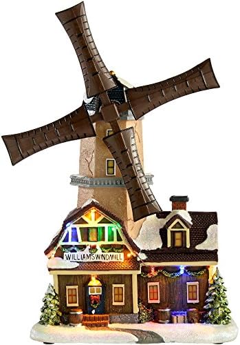 Animated Musical Rotating Windmill Christmas Decoration, 31 Cm - Multi-Colour