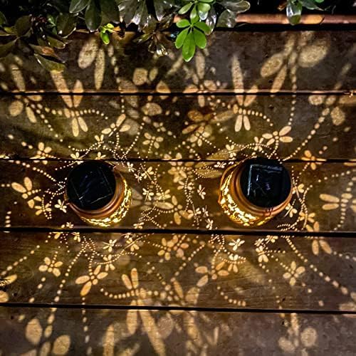 Mothers Day Gifts, 2 Pack Dragonfly Birthday Gifts for Women Mom Grandma Solar Lanterns Outdoor Waterproof Garden Decor Hanging LED Decorative Light for Patio Yard Lawn Gardening Gifts