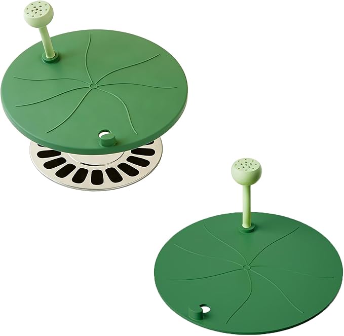 2 Pack Floor Drain Cover with Fragrance Anti-Odor Shower Drain Covers Seals Guards Leaf Shaped Deodorizing Drain Plugs Sewer Odor Stopper for Bathroom Shower Floor Drain RV Shower Pan