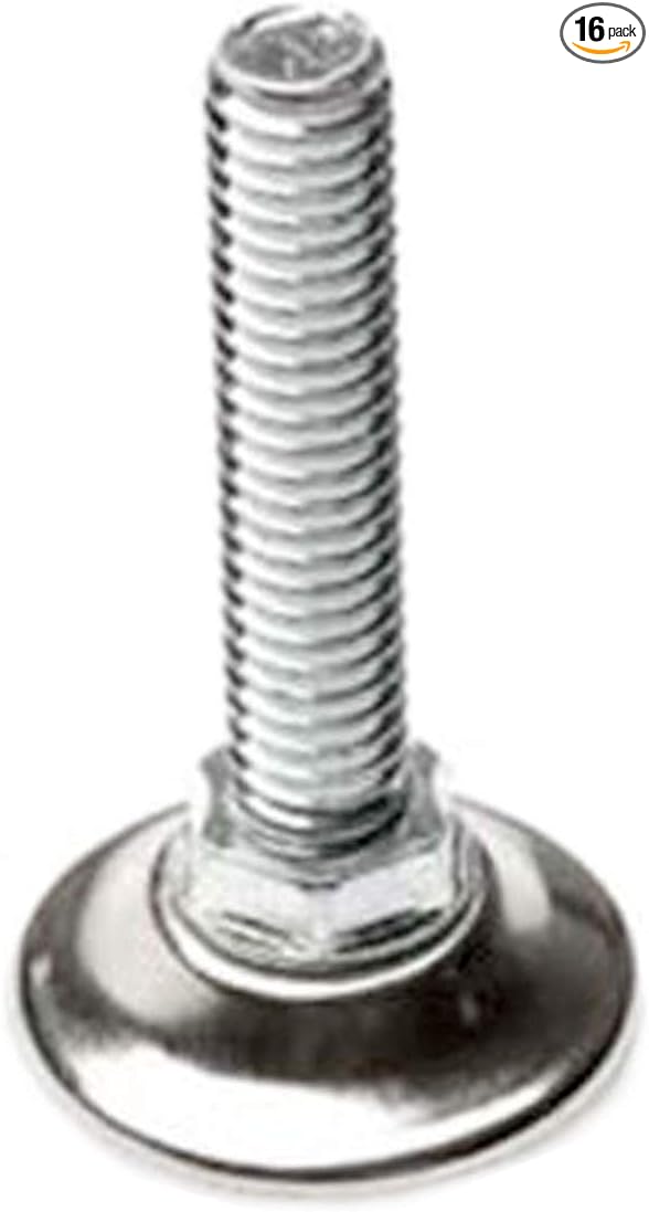 Heavy Duty Adjustable Furniture Levelers 5/16-18 - Screw-on Glide Foot Adjuster for Legs - White Nylon Leveling Feet
