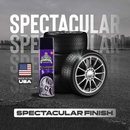 Cristal Products Untouchable Tire Shine Spray – Long-Lasting Wet Tire Finish for Deep Gloss & Protection – Waterproof Tire Shine, Easy Application, Premium Tire Cleaner Shine 8oz (4PK)