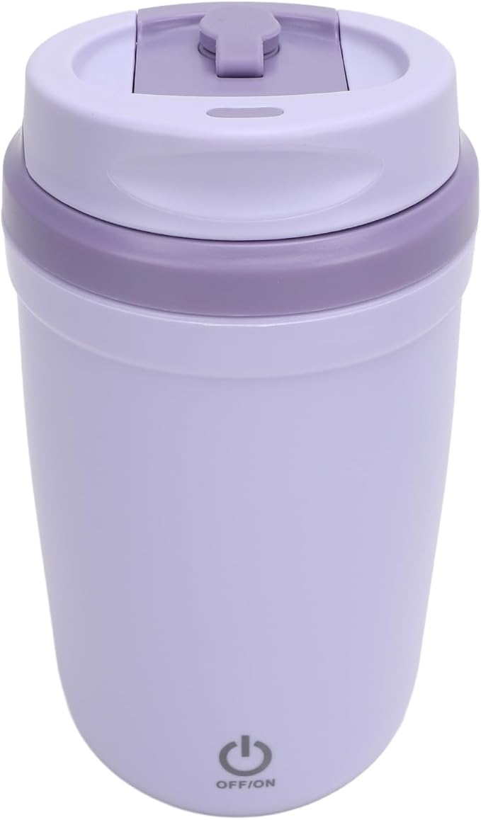 Alomejor Alomejor IP6 Self Mixing Cup Magnetic Rotator USB Rechargeable Auto Stir Coffee Mug 350ml for Travel (Green) (Purple)