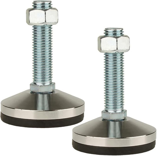 Heavy Duty Leveling Screw Leg,Leg Leveler 3.94" Dia Base,Adjustable Leveling feet M24 Thread, 4800 Lb Capacity,Capacity for Workbench, Machine, Cabinet, (D100xM24x100,2 Pcs,Black)