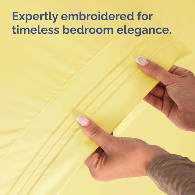 Body Pillowcases Set of 2-20x54 Long Body Pillow Case - Soft Body Pillow Cover for Sleeping & Side Sleepers - Comfy, Wrinkle & Fade Free - Machine Washable w/Envelope Enclosure Yellow
