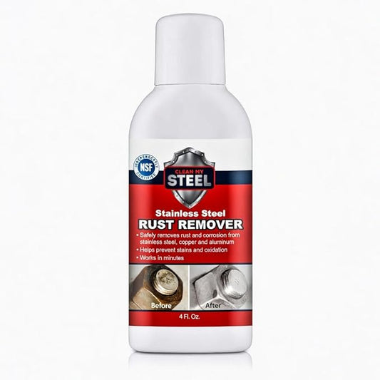 CLEAN MY STEEL Stainless Steel Rust Stain Remover Eraser Cleaner for Fridge, Outdoor BBQ Grill, from Metal Sink and Appliances, NSF Certified, Food Area Safe, 4 oz