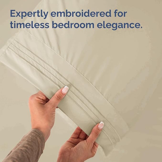 Queen Pillow Cases Set of 6 - Ultra Soft Hotel Quality Pillowcase Covers - Comfy & Wrinkle Free - Shrink, Stain and Fade Resistant - Easy-Care, Machine Washable Pillow Protectors - 6 Pcs Set - Wheat