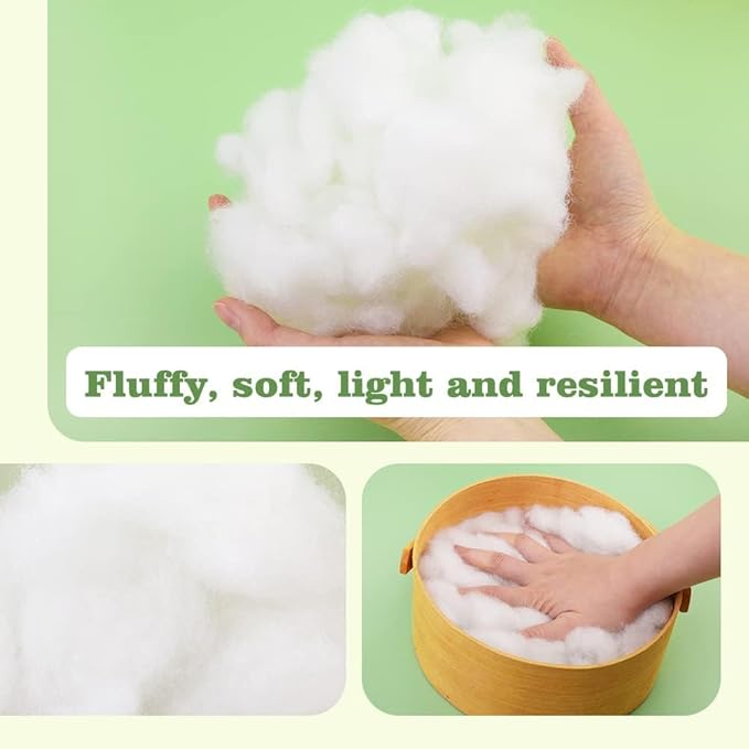 100g/3.5oz Premium Polyfill Stuffing for Stuffed Animals, (1.8oz-1.21 lb) Polyester Fiber Filling Stuffing, Fluff Polyfill Stuffing High Resilience Stuffing for Crafts, Crochet Stuffing
