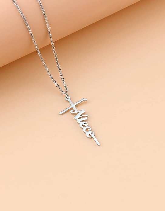Lcherry Faith Cross Pendant Necklace for Women Religious Christian Jewelry Mother's Day Gifts for Women