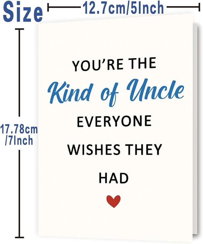 Fathers Day Card Gifts for Uncle from Niece Nephew, Personalized Double-Sided, Minimalist Premium Design, Perfect Father's Day Decoration Ideas