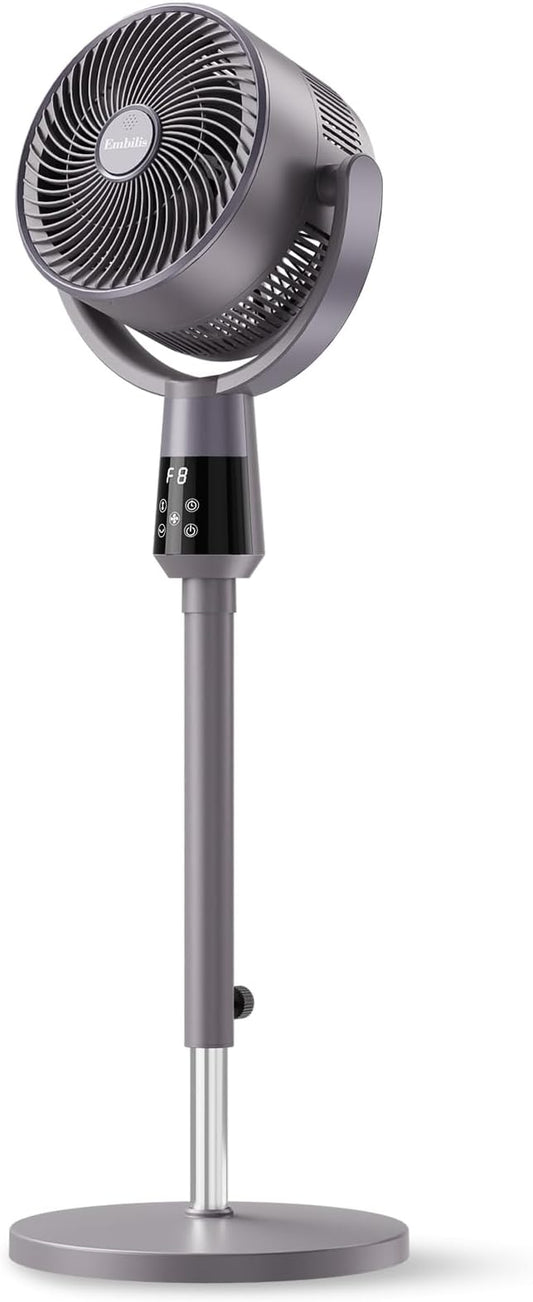 Oscillating Pedestal Fan, Ultra-Quiet 25dB Standing Fan with 8 Speeds, 12H Timer, 36-45'' Adjustable Height Air Circulator for Whole Room, Living Room, Office and Bedroom, Remote Control