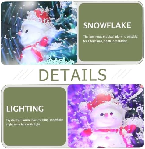 Cabilock Christmas Music Crystal Ball Rotating Music Box with Lighted Xmas Ornament for Home Decor