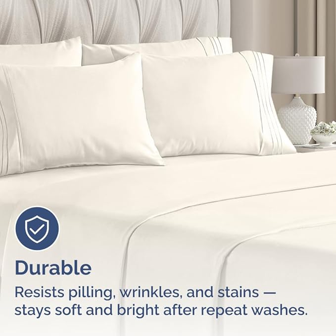 Standard Pillow Cases Set of 8 - Ultra Soft Hotel Quality Pillowcase Covers - Comfy, Cozy & Wrinkle Free - Shrink, Stain & Fade Resistant - Machine Washable Pillow Protectors - 8 Piece Set - Off White