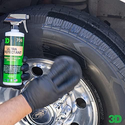 3D Ultra Protectant Tire Shine Spray High Gloss Tire Dressing No Sling Two Pack