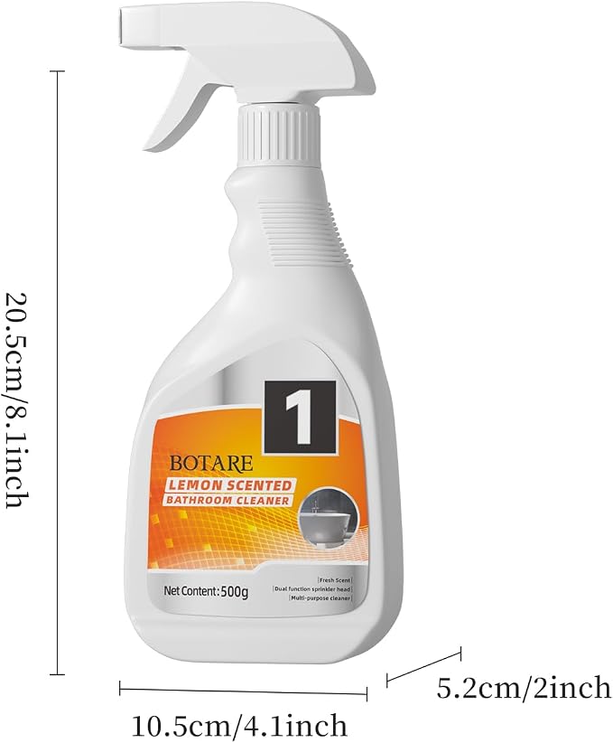 Lemon Bathroom & Shower Cleaner, Effective Daily Maintenance, Dual Foam & Spray Nozzle, All-Purpose for Tub, Faucet, Toilet, Tile, Sink, Glass & Wall(17.64 fl oz x3 Bottle)