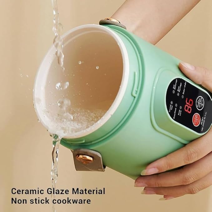 Rice Cooker Small, 500W Rice Maker, 12 Hours Timer Delay & Keep Warm Function, Mini Electric Pot, 800ML Mini Rice Cooker for Travel, Camping, Office (US Plug 110V), Green