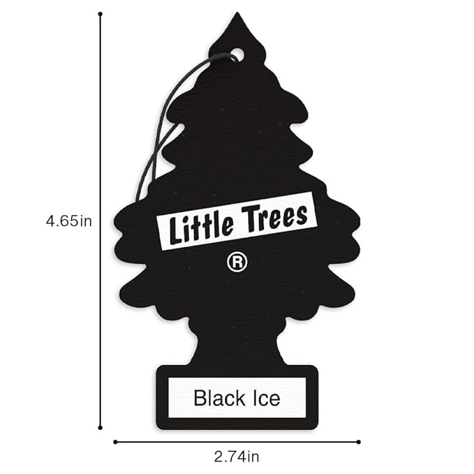 LITTLE TREES Car Air Freshener | Hanging Tree Provides Long Lasting Scent for Auto and Home | Black Ice, 24 Air Fresheners