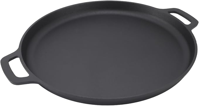 Cast Iron Pan Cast Iron Pancake Flat Skillet 35cm Thickened Stick Frying Pan for Uniform Heating Uncoated Design Ideal for Pancakes Crepes Tortillas Easy to Store (35cm)