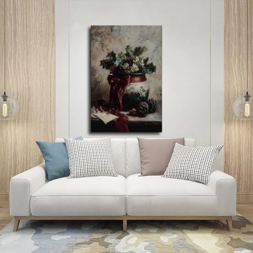 Holiday Botanical Still Life Art Print for Seasonal Home Wall Decor