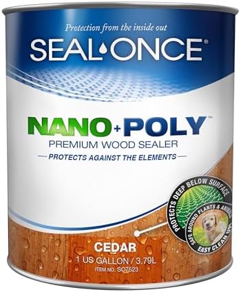 SEAL-ONCE Nano+Poly Wood Sealer and Waterproofer, Cedar, 1 Gallon