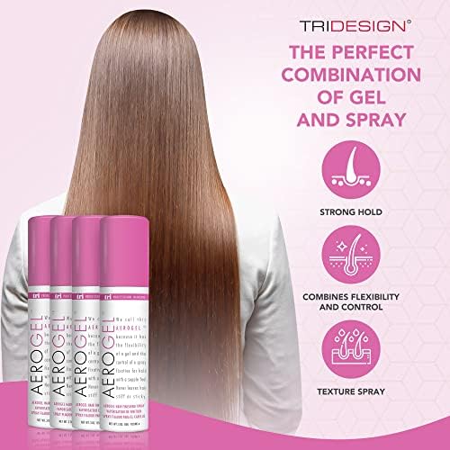 TRI Design Aerogel Strong Hold Volumizing Hair Finishing Spray -3 oz, 4Pack
