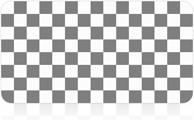 17" x 32" Checkered Dish Drying Mat for Kitchen Counter, Absorbent Coffee Bar Mat for Espresso Machine Coffee Countertops Accessories, Grey