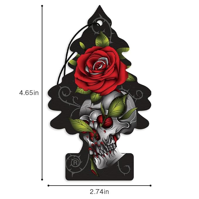 LITTLE TREES Car Air Freshener | Hanging Tree Provides Long Lasting Scent for Auto and Home | 24 Air Fresheners |Rose Thorn